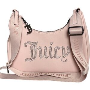 Juicy Couture Pink zip top Obsession Handbag with rhinestone logo
